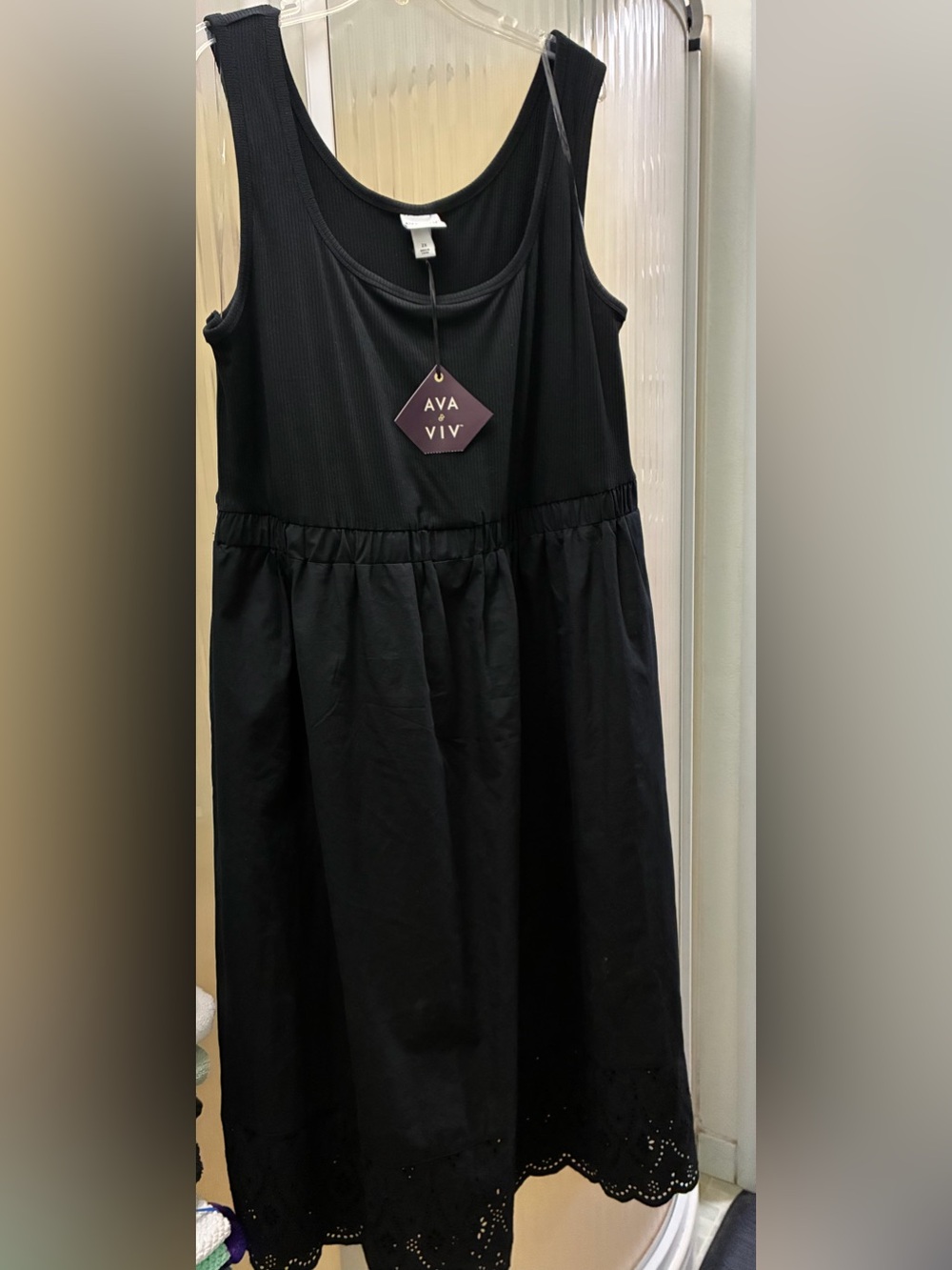 NWT Ava&Viv midi black dress 👗 2x